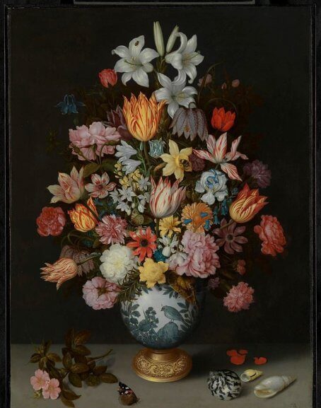 londoni Nemzeti múzeum virágai a festményen