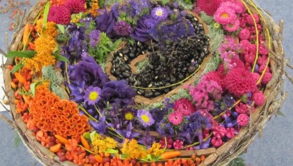 őszi dekorációk -színes csokor