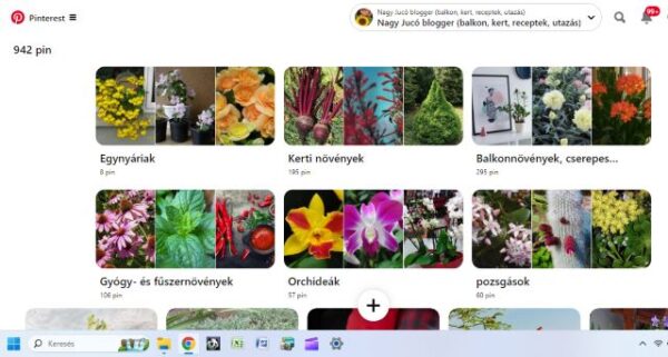 Pinterest táblák